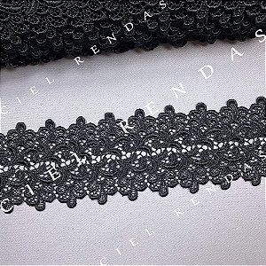 Renda Guipir Preto OR-52383/C (7,5cm - 13,70m)
