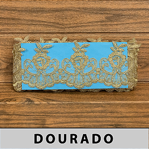 Tule Bordado Dourado CH-2014/B (10,0cm - 9,14m)