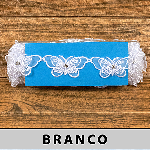 Tule Bordado Branco 3D CH-2424 (3,5cm - 13,25m)