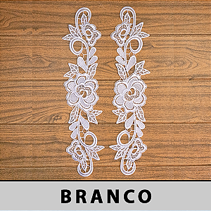 3 Pares da Aplicação Guipir Branca CH-2307/G (10,0cm - 45,0cm)
