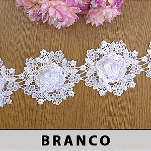 Renda Guipir Branca 3D CH-4688 (7,5cm - 13,70m)