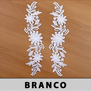 3 Pares da Aplicação Guipir Branca CH-2481 (9,5cm - 36,0cm)