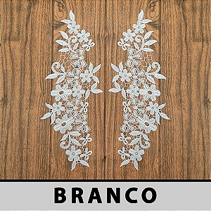 6 Pares da Aplicação Guipir Branca CH-4790 (12,5cm - 34,0cm)