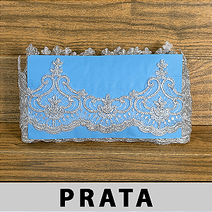 Tule Bordado Prata CH-3206/B (11,5cm - 9,14m)