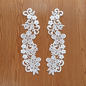 6 Pares da Aplicação Guipir Branco MH-1222 (8,5cm - 27,0cm)