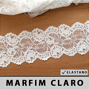 Renda Elastano Marfim Claro CH-1134 (6,5cm - 10,0m)