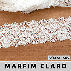 Renda Elastano Marfim Claro CH-6647 (7,0cm - 10,0m)