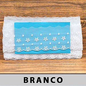 Tule Bordado Branco CH-4756 (7,5cm - 13,70m)