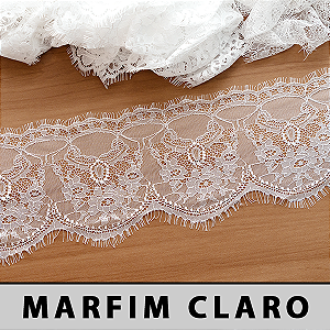 Renda Chantilly Marfim Claro CH-7385 (14,5cm - 3,0m)