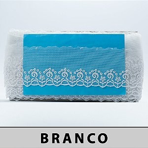 Tule Bordado Branco LA-904249 (8,0cm - 13,7m)