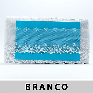 Tule Bordado Branco LA-94248 (8,0cm - 13,7m)