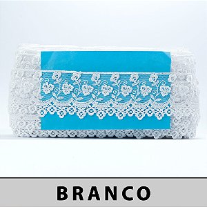 Tule Bordado Branco 3D LA-800192 (7,0cm - 13,70m)
