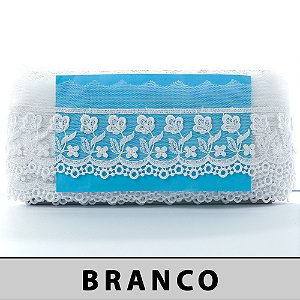 Tule Bordado Branco 3D LA-130981 (7,0cm - 13,70m)