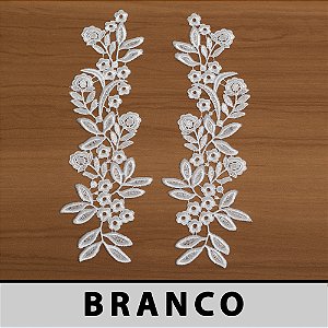 Aplicação Guipir Branco CH-2302 (9,0cm - 28,5cm)(6 pares)