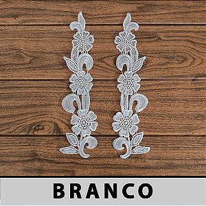 Aplicação Guipir Branca CH-2541 (7,5cm - 30,5cm)(6 pares)