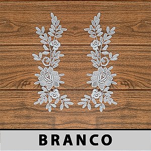 Aplicação Guipir Branca CH-2493 (10,0cm - 26,0cm)(6 pares)