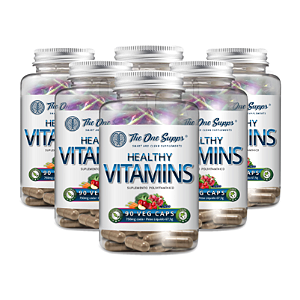 6 x Healthy Vitamins® 90 Veg Caps - 60% Vitaminas Naturais
