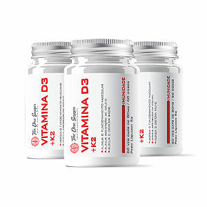 KIT com 3 Vitamina D3 2000ui + K2 (MK7) 100mcg + Selênio 167mcg - 60 Veg Caps