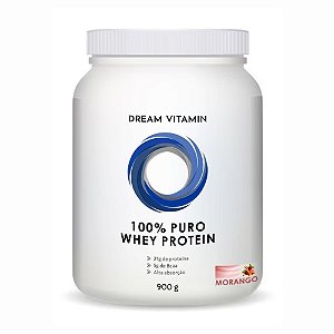 100% Whey Protein 900g Morango - Dream Vitamin
