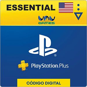CARTÃO PLAYSTATION PLUS ESSENCIAL - USA