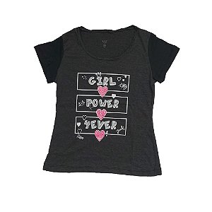 Blusa Feminina Juvenil Em Meia Malha Manga Surton  VNT366002 - TAM.: 10-14