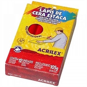 Giz de Cera Estaca Vermelho c/12