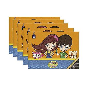 Caderno Brochura Capa Dura Meia Pauta 40 Fls