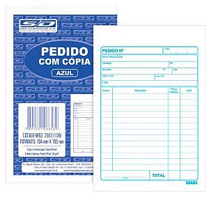 Pedido com Cópia Azul 104mmx155mm