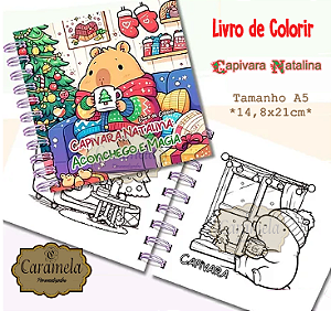 Livro De Colorir Capivara Natalina