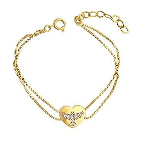 Pulseira Coração Espírito Santo *Semi Jóia