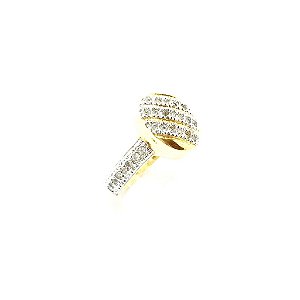 Anel Cravejado Oval Folheado a Ouro 18k