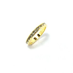 Anel Cravejado Aparador Folheado a Ouro 18k