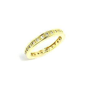 Anel Cravejado Aparador Folheado a Ouro 18k