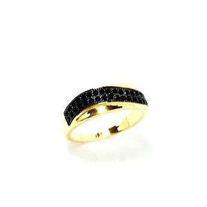 Anel Cravejado Folheado a Ouro 18k