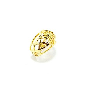 Anel Flor Folheado a Ouro 18k