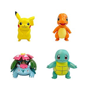 Kit 4 Bonecos Pokemon Pikachu Charmander Venosaur e Squirtle Takara Tomy