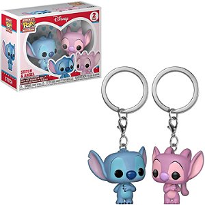 Chaveiro Pocket Pop Disney Stitch e Angel 2 Pack