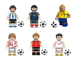 KIT 6 JOGADORES DE FUTEBOL FENOMENO MESSI SELEÇAO COPA DO MUNDO