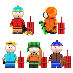 Kit 5 Bonecos South Park Cartman Kyle Kenny Stan Blocos