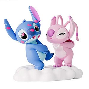 Action Figure Stitch e Angel Casal Beijo Namorados