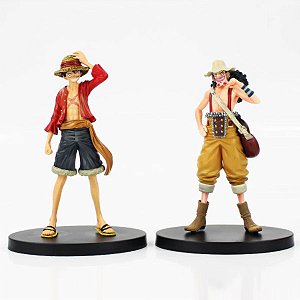 Kit com 2 Action Figures One Piece Luffy e Usopp