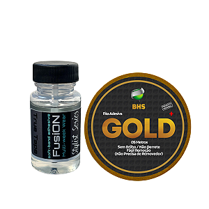 Cola Fusion Bond 40ml + Fita Adesiva Gold 5 metros x 2,5cm Para Prótese Capilar
