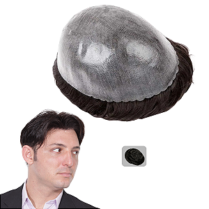 Prótese Capilar Base Micropele 20x25 #3 Castanho Claro 130% Densidade