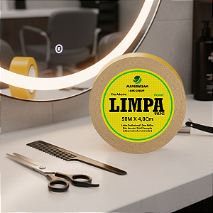 Fita Adesiva Dupla Face Limpa Tape Power P/ Perucas E Próteses Capilares 50m X 4,0cm