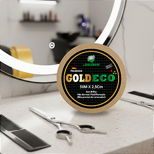 Fita Adesiva Dupla Face Goldeco BHS 50m x 2,5cm Não Derrete Alta Fixação P/ Próteses Capilares