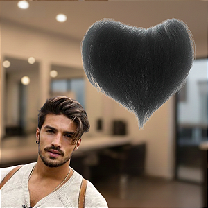 Franja Base Silicone 2,5cm x 16cm Cabelo Humano Cor Castanho Médio
