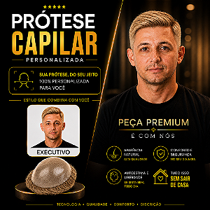 Prótese Capilar Pronta Micropele Corte Executivo Loiros + Kit de Manutenção Grátis