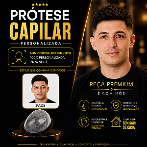 Prótese Capilar Pronta Micropele Corte Fade Castanhos Escuros e Preto + Kit de Manutenção Grátis