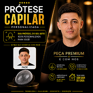 Prótese Capilar Pronta Micropele Corte Fade Castanhos Médios e Claros + Kit de Manutenção Grátis