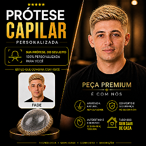 Prótese Capilar Pronta Micropele Corte Fade Loiros + Kit de Manutenção Grátis